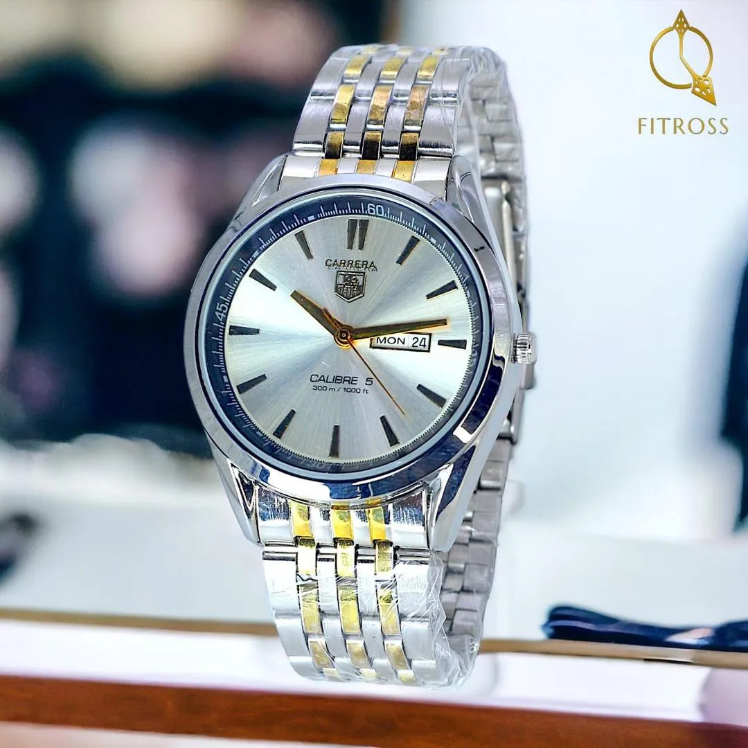 Classic Luxury Watch for Men / Boys With Day & Date Working - Random Multicolor Dial - Without Box Art# M247 -